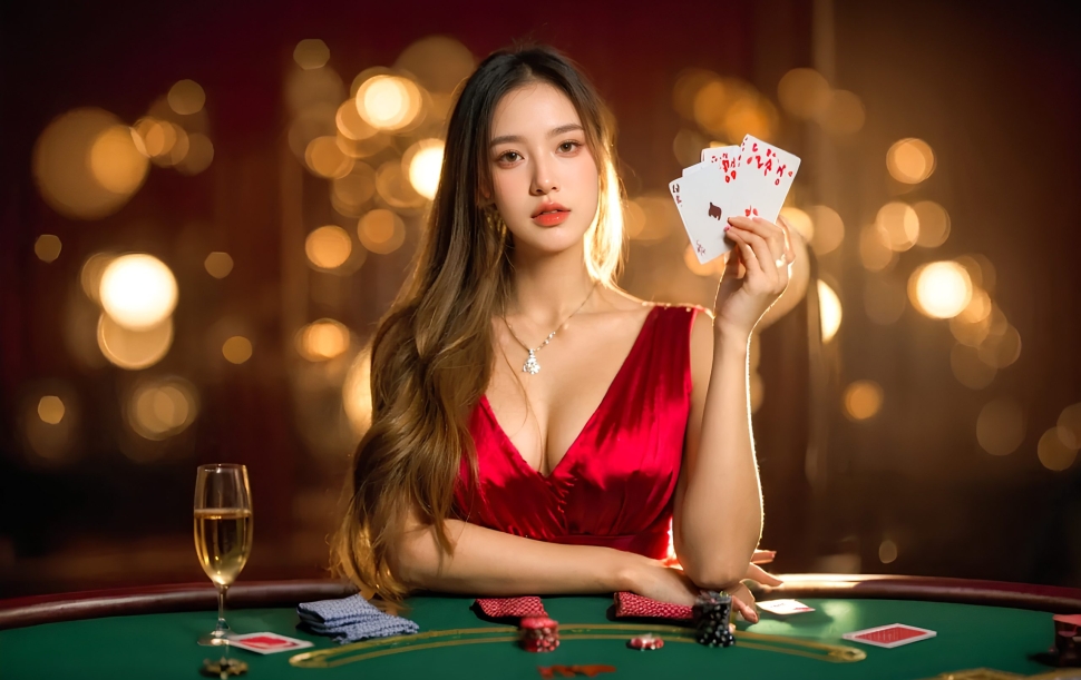 woman-red-dress-is-holding-card-that-says-i-love-you